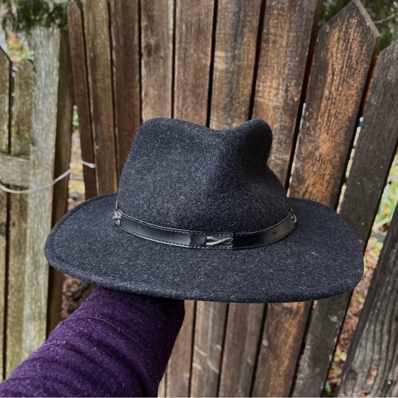 Pendleton 100% Wool Fedora Brimmed Hat In Charcoal Gray - Picture 10 of 16